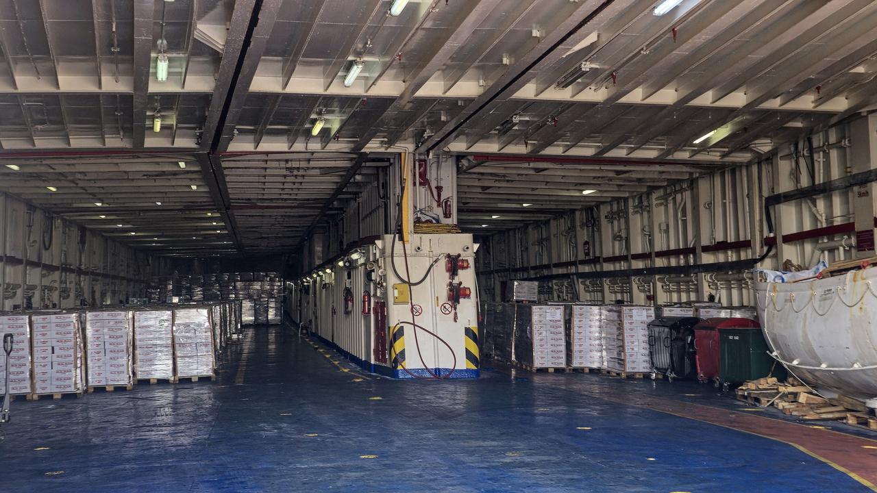 Türkiye’s 17th “Goodness Ship,” carrying humanitarian aid for Gaza arrives at Al Arish Port in Egypt, on Oct. 17, 2025. (AA Photo)