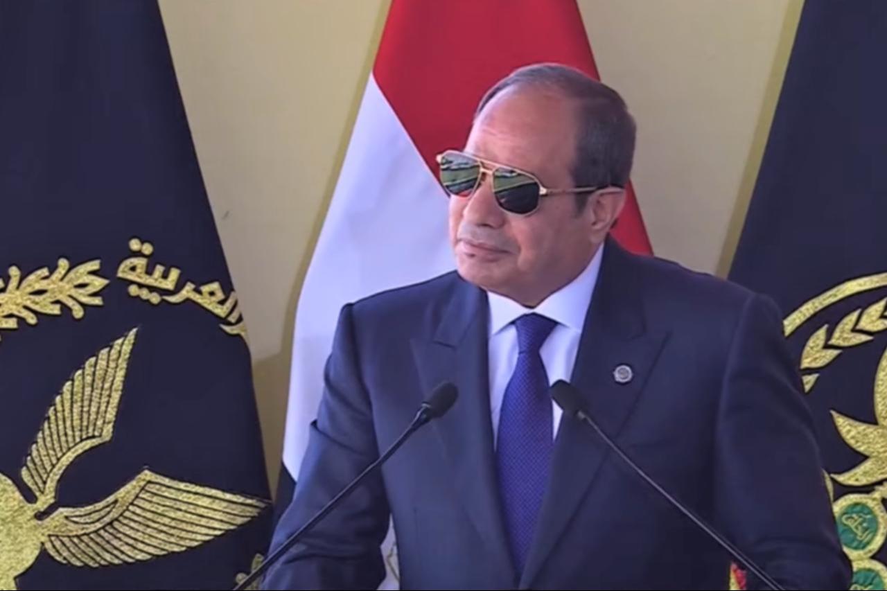President Abdel Fattah El-Sisi Speech at the Graduation Ceremony of a New Class of Police Academy Students , October 8, 2025. ( Photo via Youtube / @Sada Elbalad )