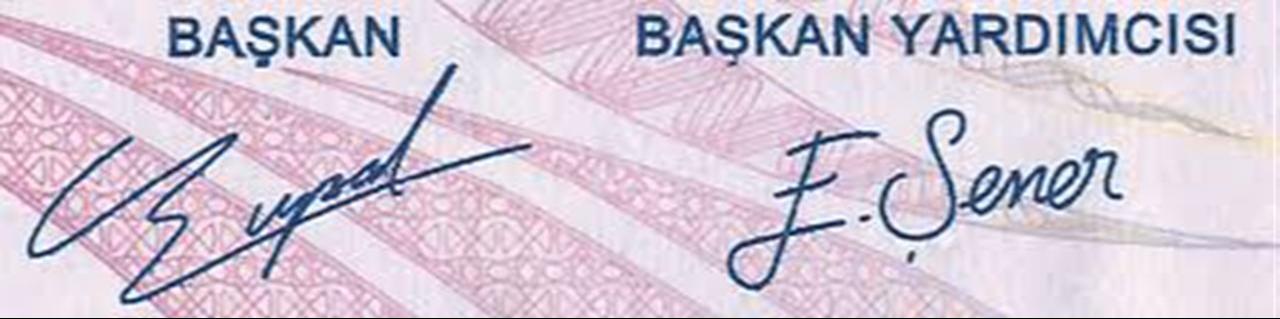 On Türkiye's 200-lira banknote, the signature on the right belongs to Emrah Sener, who has been arrested. (Photo via CBRT)