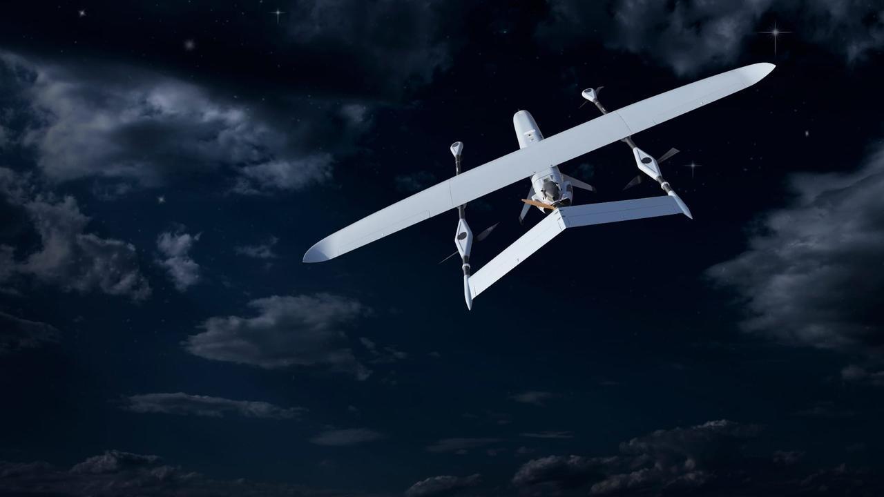 New Turkish unmanned aerial vehicle (UAV) Bulut, developed by Havelsan, accessed on Feb. 22, 2025. (AA Photo)
