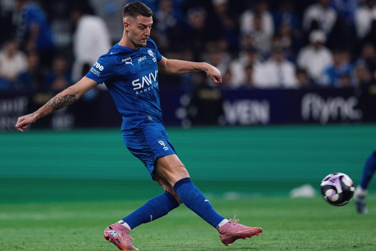 Serbian midfielder Sergej Milinkovic-Savic in action for Al-Hilal during a Saudi Pro League match. (Photo via X/@sergej__savic)