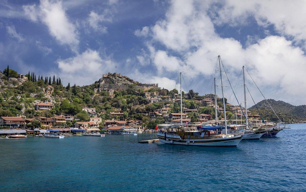 The photo shows a view from the Kale Ucagiz in Antalya, Türkiye. (AA Photo)