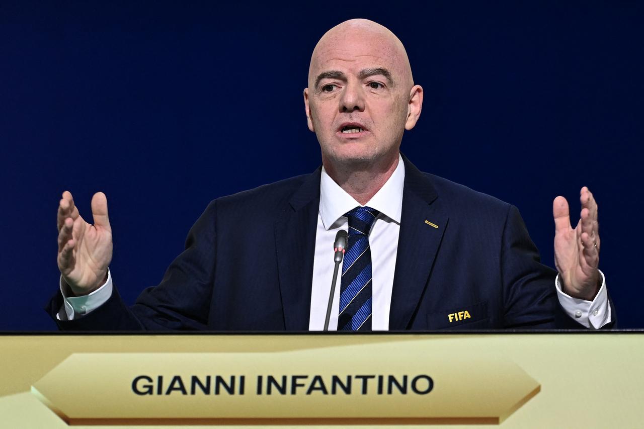 FIFA President Gianni Infantino speaks during the welcome session of the 74th FIFA Congress in Bangkok, May 17, 2024. (AFP Photo)