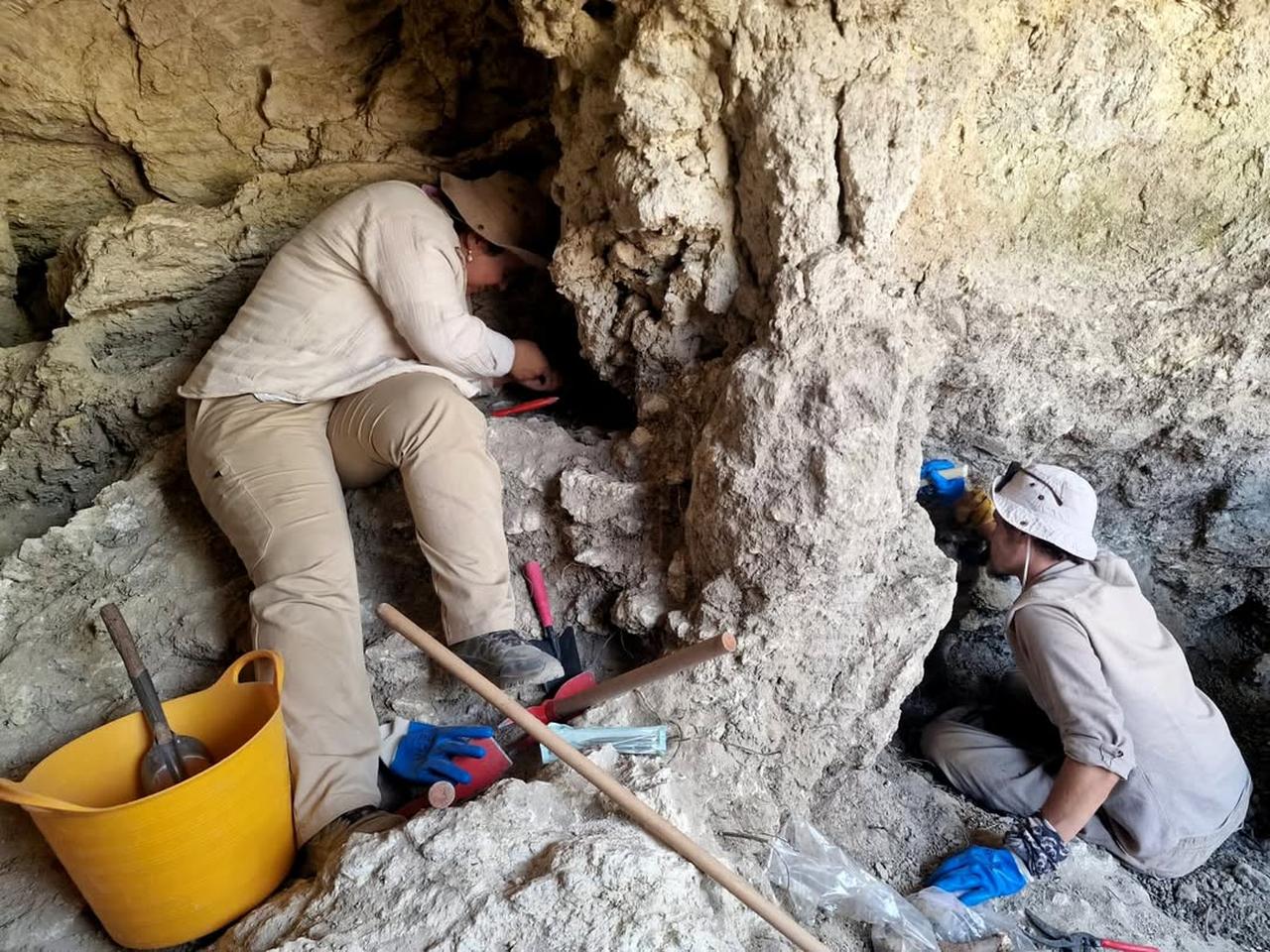 Archaeologists conducting detailed excavation work in the sacred area at Attouda in Denizli, Türkiye, Oct. 1, 2025. (Photo via Instagram/@arkeolojihaber)