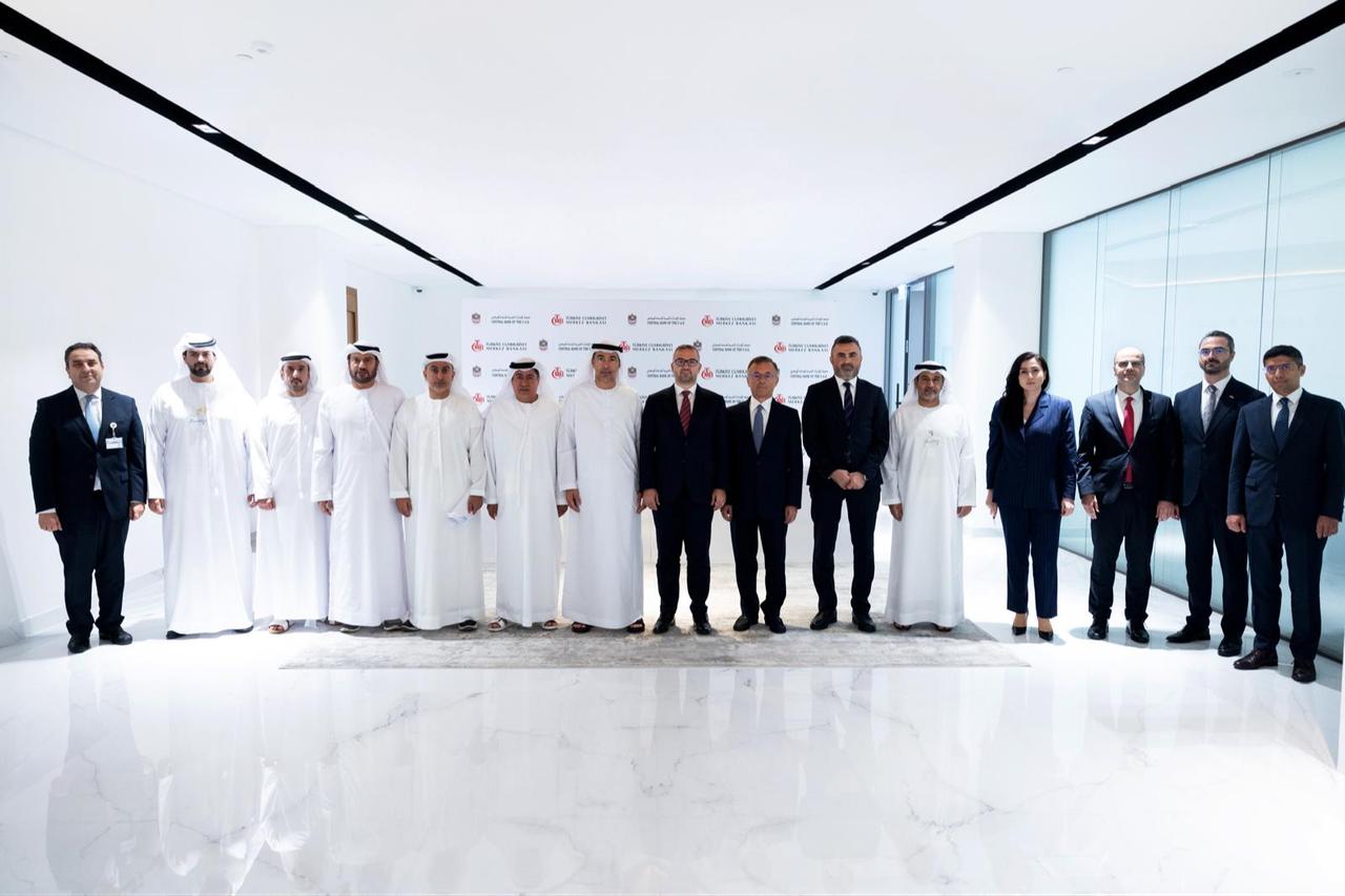 Officials from the Central Bank of the UAE (CBUAE) and the Central Bank of the Republic of Türkiye (CBRT) met on October 2, 2025. (AA Photo)