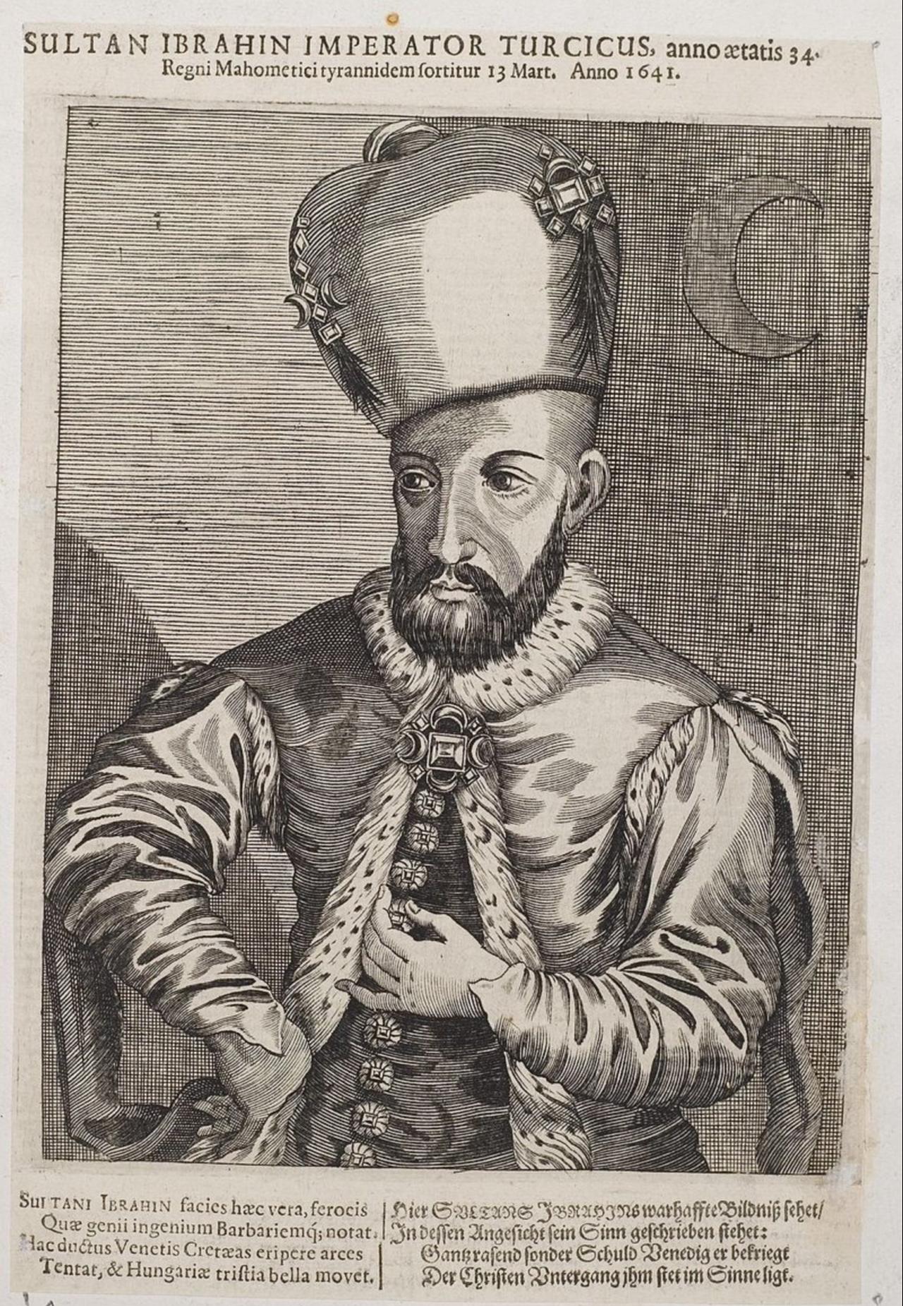 A depiction of Sultan Ibrahim I by Arolsen Klebeband. (Photo via Wikimedia)