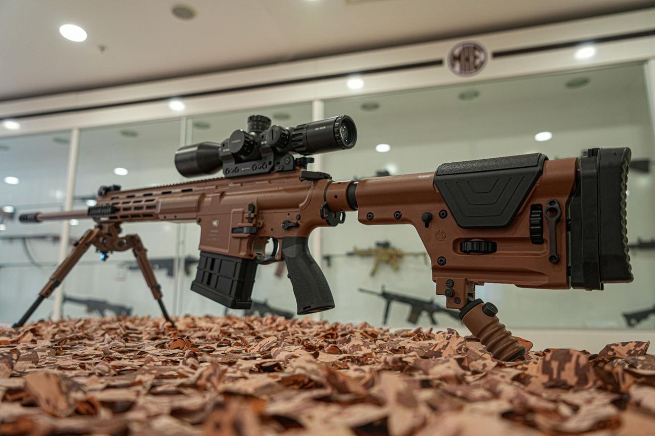 Semi-automatic sniper weapon KNT-859 produced by Turkish defense company MKE in Ankara, Türkiye, October 20, 2025. (IHA Photo)