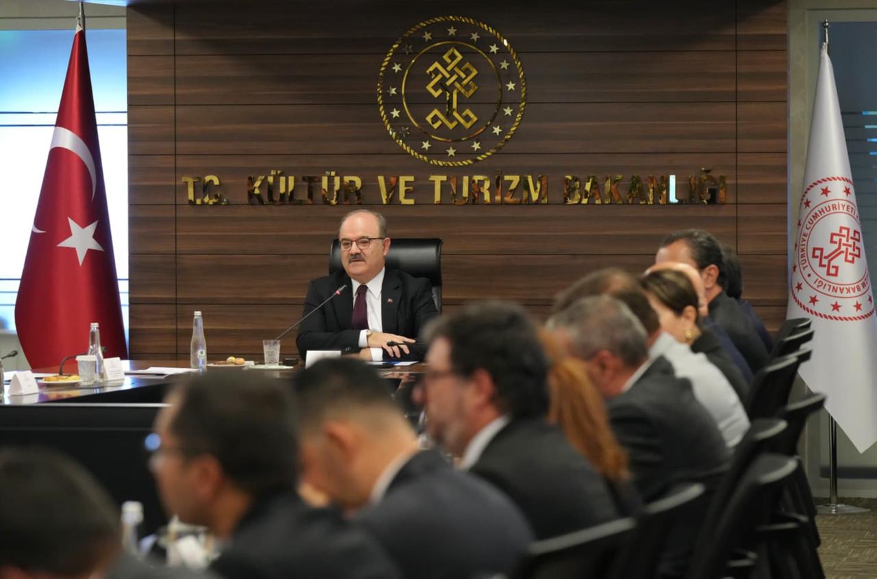 Officials attend the coordination meeting for the 2026 Turkic World Tourism Capital events in Ankara, Türkiye, Oct. 21, 2025. (Photo via Ministry of Culture and Tourism)