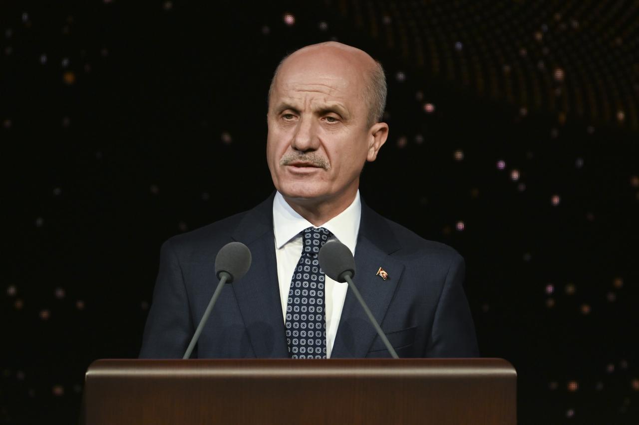 The Council of Higher Education President Prof. Erol Ozvar speaking at the 2025–2026 Higher Education Academic Year Opening Ceremony held at the Bestepe National Congress and Culture Center. Ankara, Türkiye, October 9, 2025. (AA Photo)