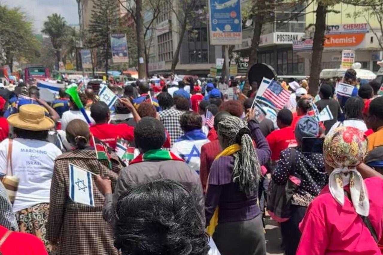 Hundreds of Christians march for Israel in the Kenyan capital of Nairobi on October 7, 2025. (Photo via X)
