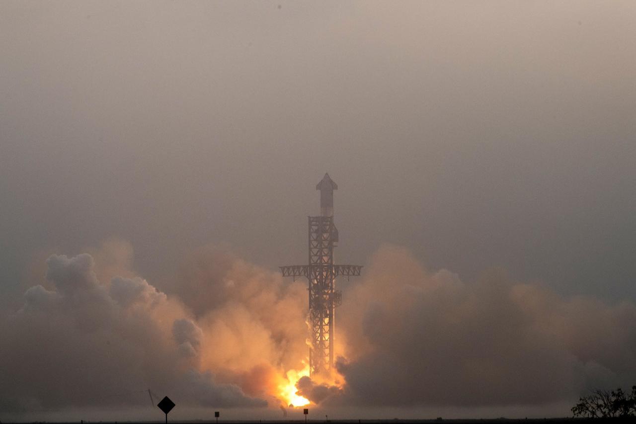 The SpaceX Starship launches on its fourth flight test from Starbase in Boca Chica, Texas, on June 6, 2024. (AFP)