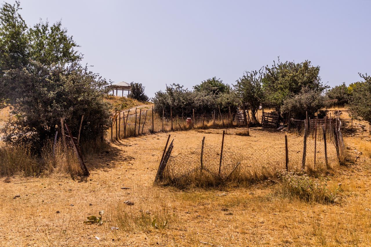 A weathered goat pen enclosed by wire fencing stands on a sun-baked hillside in a village on Greece’s Peloponnese peninsula, accessed October 23, 2025. (Adobe Stock Photo)