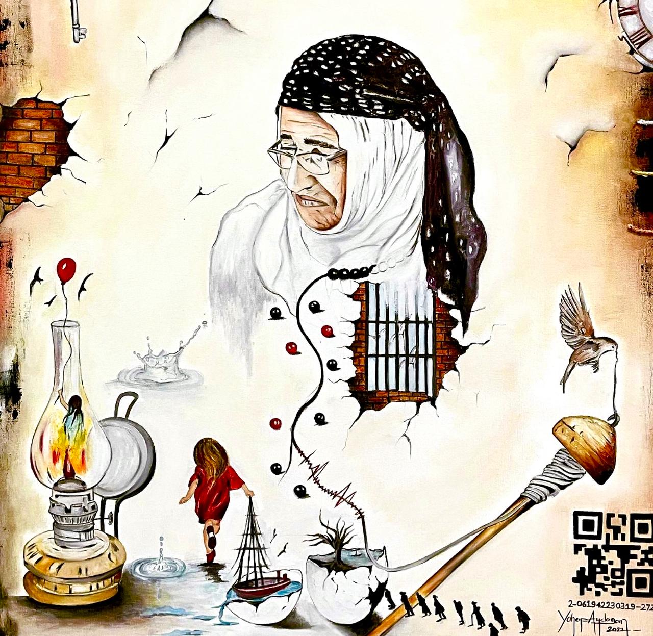 A symbolic portrait from Vahap Aydogan’s “Surreal Biographies” series intertwines childhood, memory, and loss through dreamlike imagery. (Image via Vahap Aydogan’s archive)
