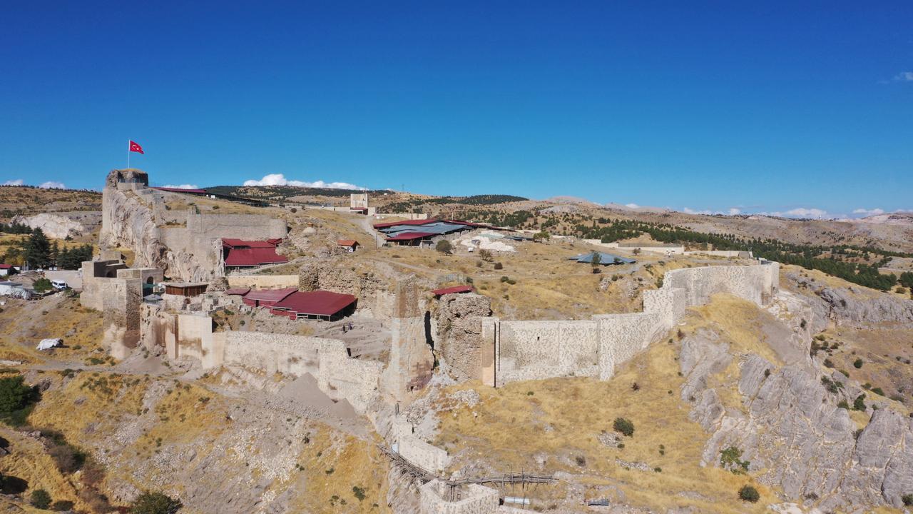 An aerial view of Harput Castle in Elazig, eastern Türkiye, Oct. 23, 2025. (AA Photo)