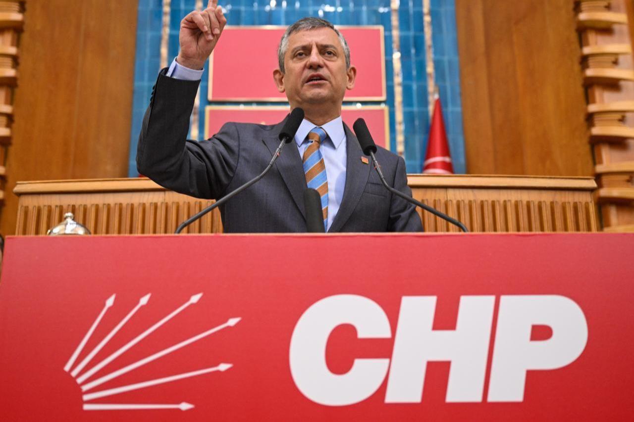 Leader of the Republican Peoples Party (CHP) Ozgur Ozel speaks during his partys meeting at the Turkish Grand National Assembly in Ankara, Türkiye on June 24, 2025. (AA Photo)