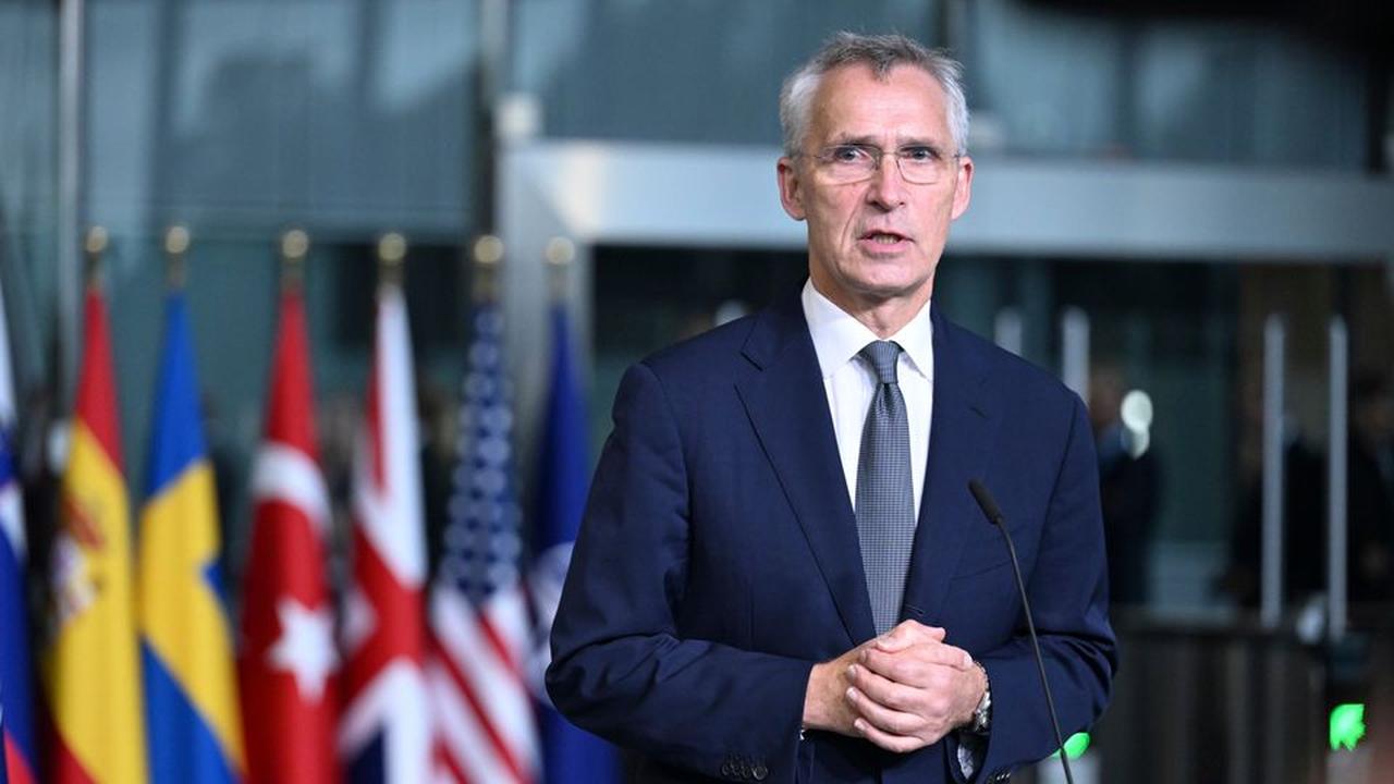 Former Secretary General of NATO Jens Stoltenberg speaks to the press ahead of the handover ceremony at NATO headquarters in Brussels, Belgium, Oct. 1, 2024. (AA Photo)