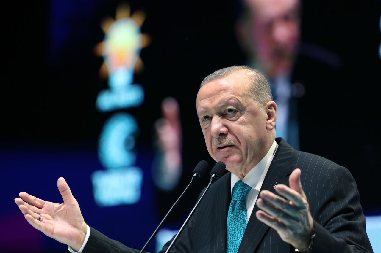 Turkish President Recep Tayyip Erdogan makes a speech as he attends the Century of Turkiye Gatherings closing event at Istanbul Congress Center in Istanbul, Turkiye on October 25, 2025. (Turkish Presidency / AA Photo)