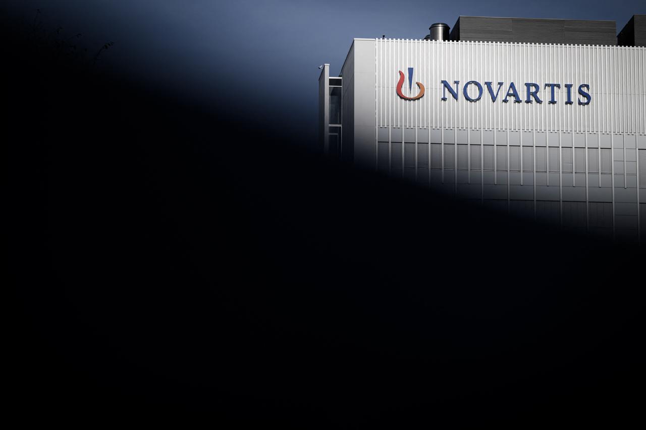 Logo of the Swiss pharmaceutical and drug maker Novartis on a building in Basel, October 30, 2022. (AFP Photo)