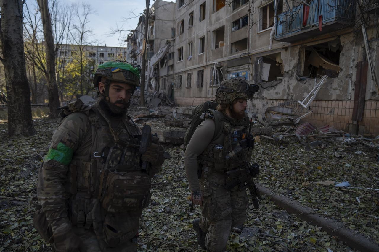 A view of the destruction caused by Russian attacks on the town of Kostiantynivka, Ukraine, on October 24, 2025. (AA Photo)
