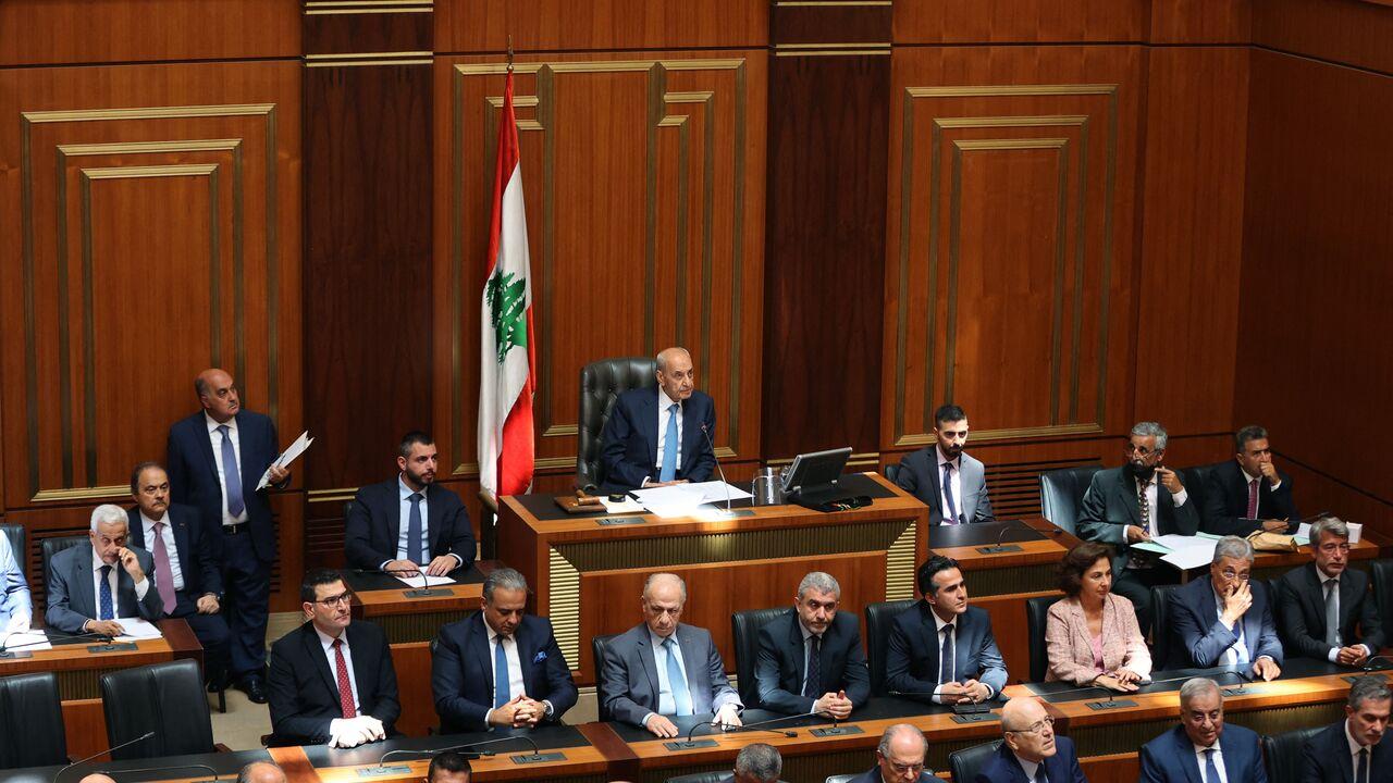 Lebanon's parliament speaker Nabih Berri presides over the first session of the newly-elected assembly at its headquarters in the capital Beirut, May 31, 2022. (AFP Photo)