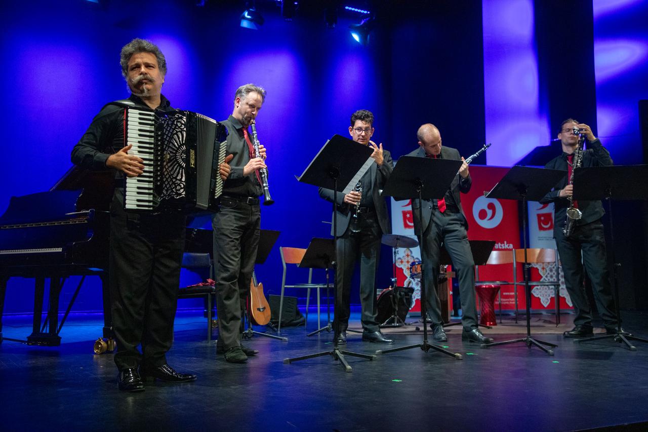 Musicians perform Turkish compositions during a Republic Day concert organized by the Turkish Embassy in Zagreb, Croatia, Oct. 28, 2025. (AA Photo)