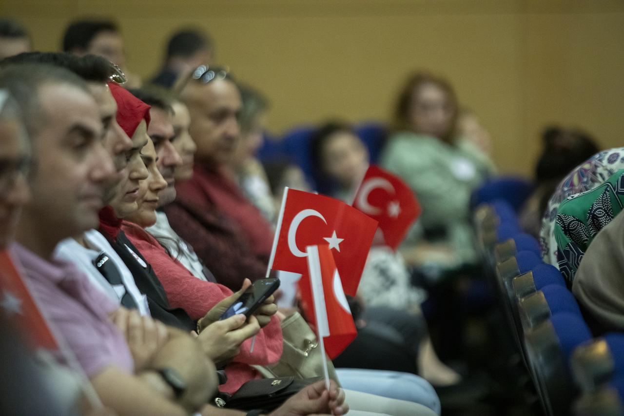 Students and guests attend the Republic Day program at the International Maarif Schools in Erbil, Iraq, marking the 102nd anniversary of the Republic of Türkiye, Oct. 28, 2025. (AA Photo)