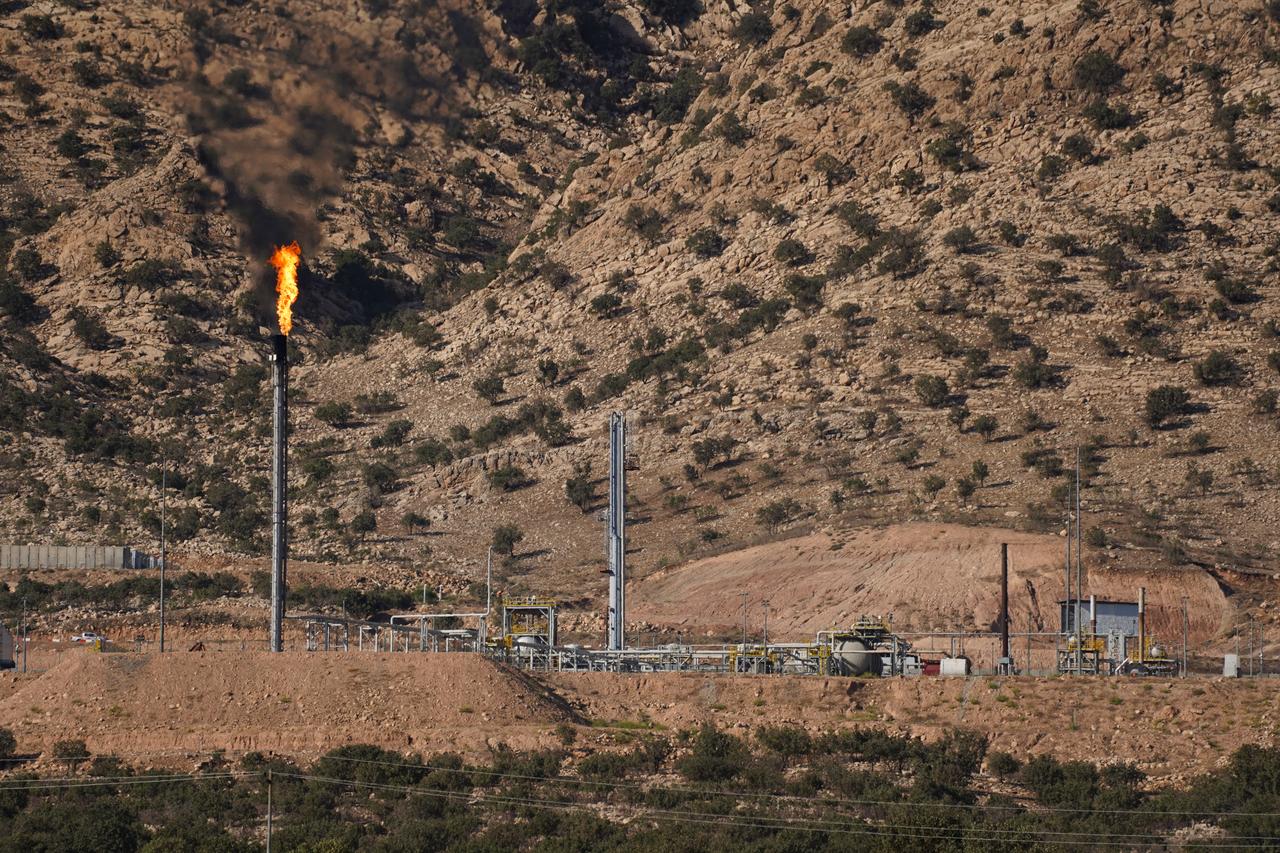 A general view of the Peshkabir Oil Field, operated by the Norwegian oil and gas company DNO, in Zakho district of Duhok, Iraq, Sept. 26, 2025. (AA Photo)