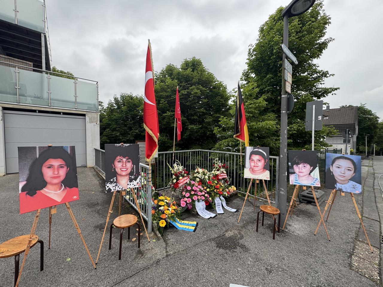 A memorial ceremony was held on May 29, 2025, in front of the house in Solingen, Germany, which was set on fire by racists on May 29, 1993, killing five Turkish people. (AA Photo)