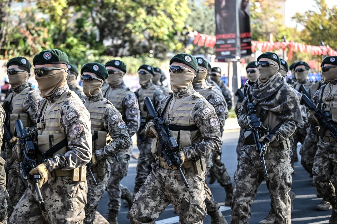Turkish Special Operations Police (POH) teams take part in the official parade, as part of the celebrations of the 102nd anniversary of the Turkish Republic Day in Ankara, Türkiye, Oct. 29, 2025. (AA Photo)