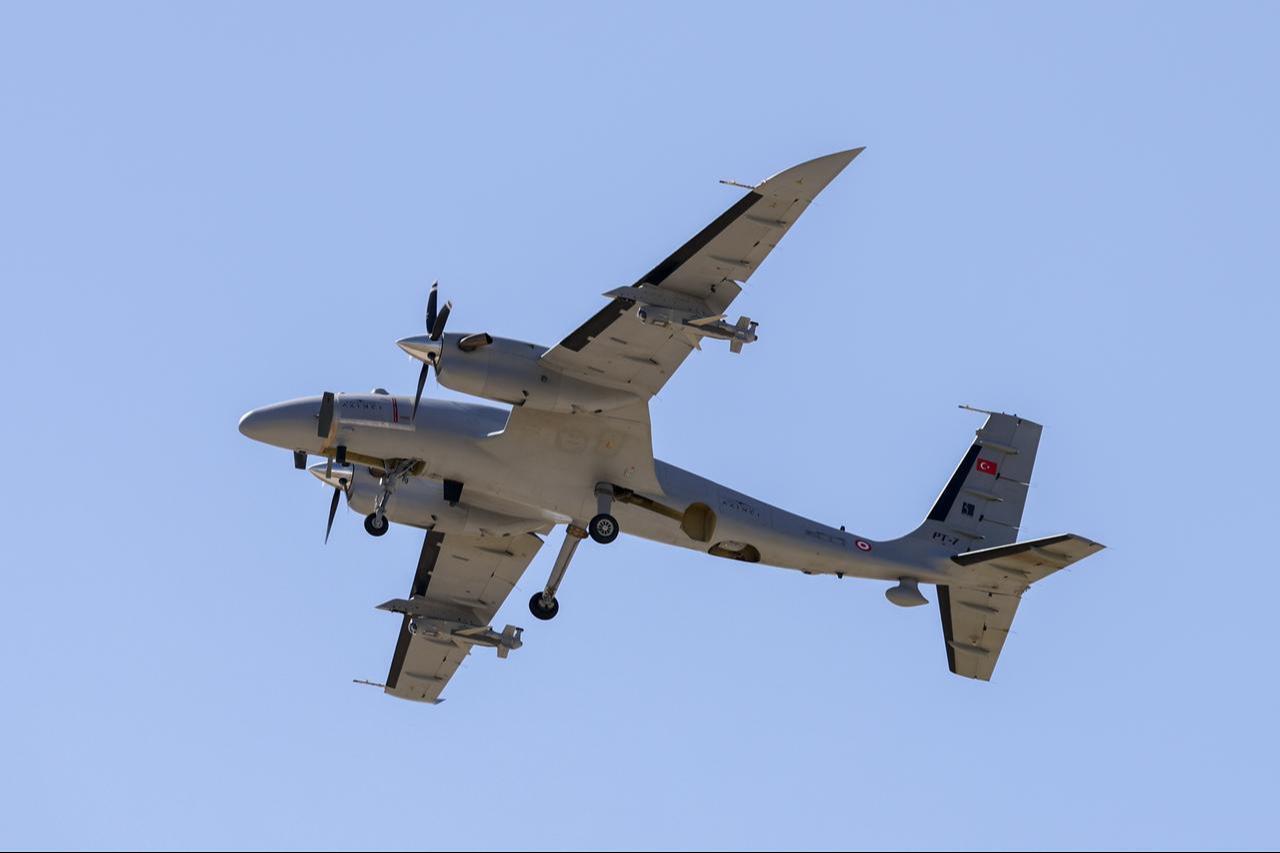 The Kemankes-1 Mini Intelligent Cruise Missile, developed by Turkish defense company Baykar, successfully destroys ground targets in Istanbul, Türkiye on July 3, 2025. (Baykar / Handout / Anadolu Agency)