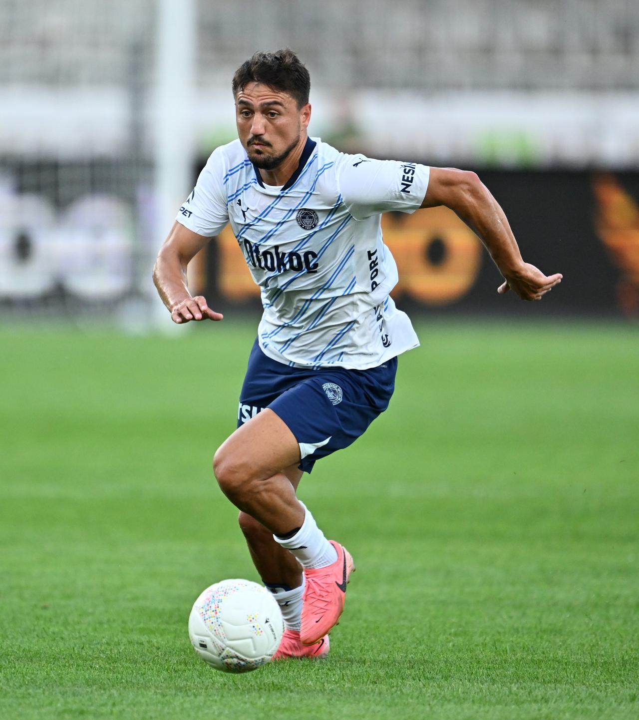Fenerbahce's player Cengiz Under during Fenerbahce's match against France's Strasbourg team in a preparation match during their Austria camp, July 13, 2024, Austria. (AA Photo)