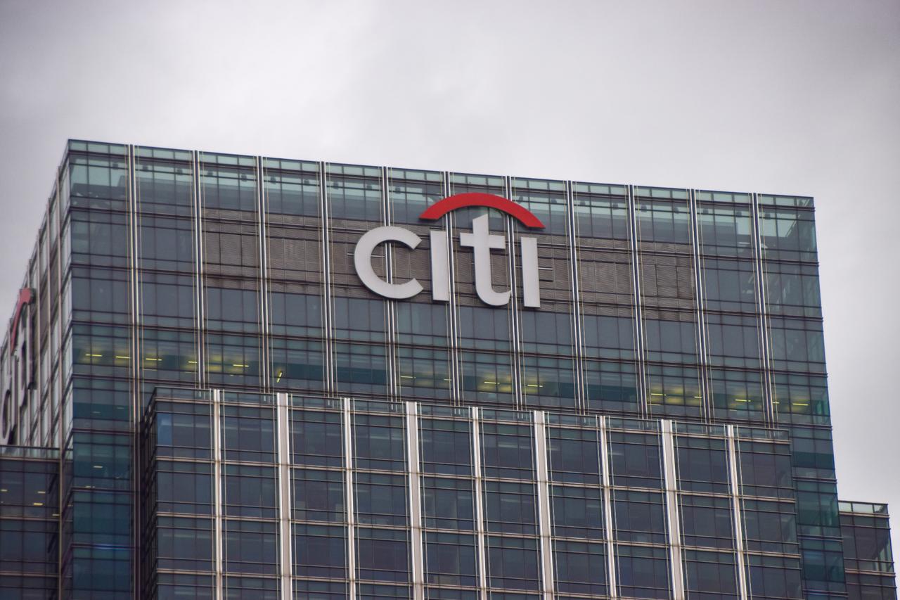 General view of the Citigroup headquarters sign at Canary Wharf in London, UK, November 17, 2022. (Adobe Stock Photo)