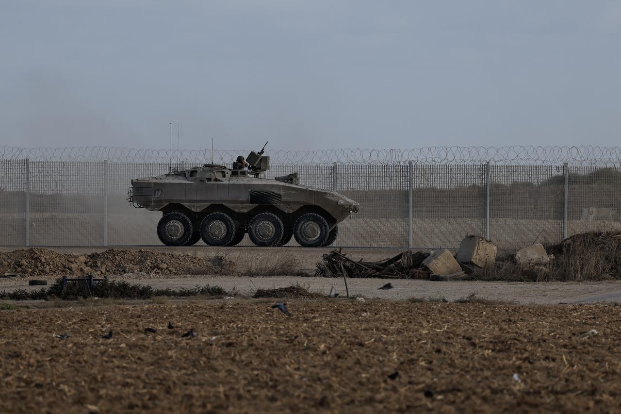 Israeli tanks and armored vehicles are seen from the Israel-Gaza border on September 21, 2025. (AA Photo)