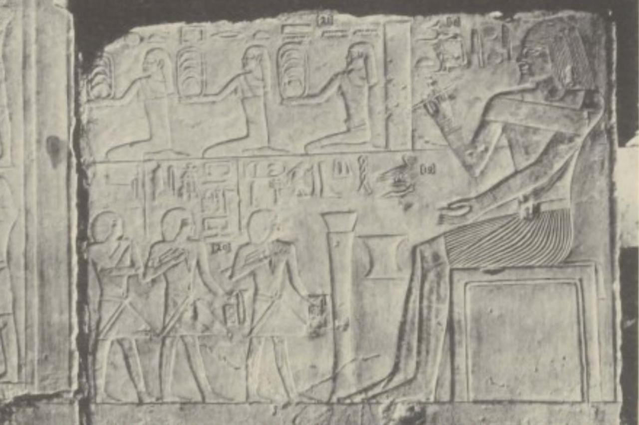 Photo of the stolen “Three Chapters” relief from the tomb of Khenti-Ka in Saqqara, resembling the famous Mereruka relief—a rare and invaluable artifact . ( Photo via Facebook / @Ahmed Fathy )