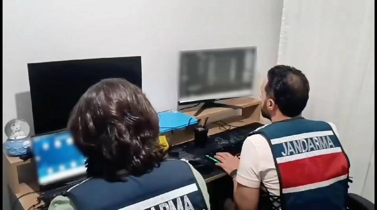 Gendarmerie personnel are examining the evidence captured during the operation. (Photo via X/@aliyerlikaya)