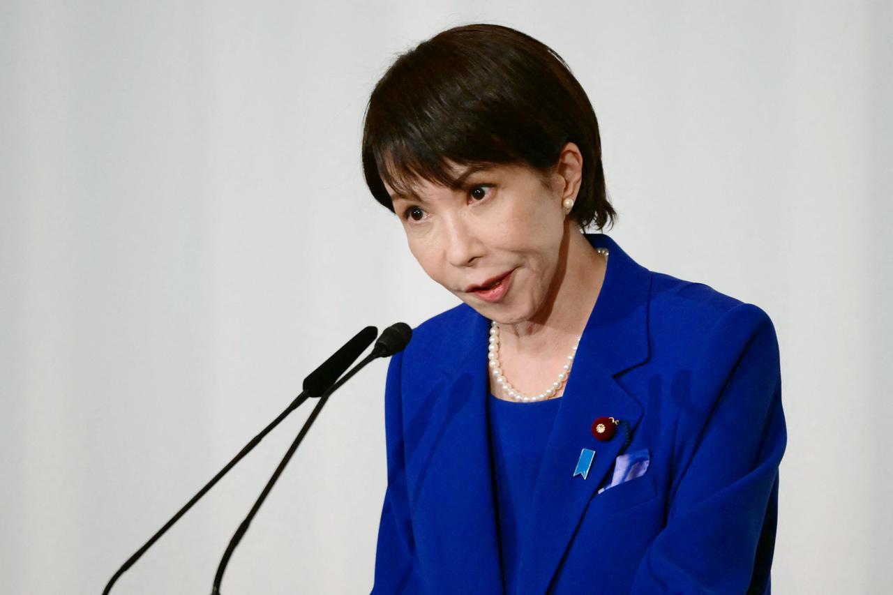 Sanae Takaichi, the newly-elected leader of Japan's ruling party, the Liberal Democratic Party (LDP), attends a press conference after the LDP presidential election in Tokyo on Oct. 4, 2025. (AFP Photo)