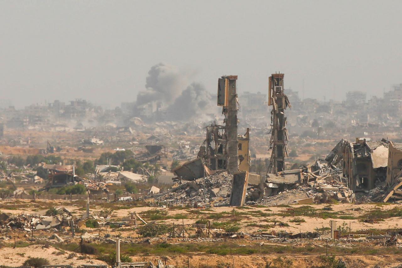 Smoke rises from the area as Israel continues its attacks in Gaza City, Gaza on Oct. 4, 2025. (AA Photo)