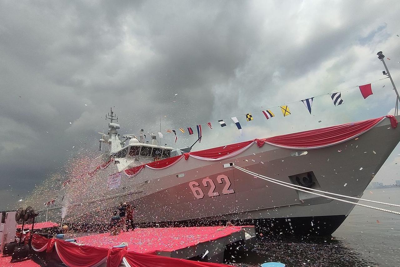 Indonesian Navy's KRI Belati-622 fast missile boat in Jakarta, Oct. 1, 2025. (Photo via kompas.com)