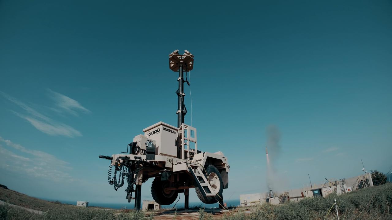 GUDU Long-Range Missile Data Link System seen during GOKSUR IIR missile test, launching from GOKSUR 100-N VLS in Sinop, Türkiye. (Photo via Aselsan)