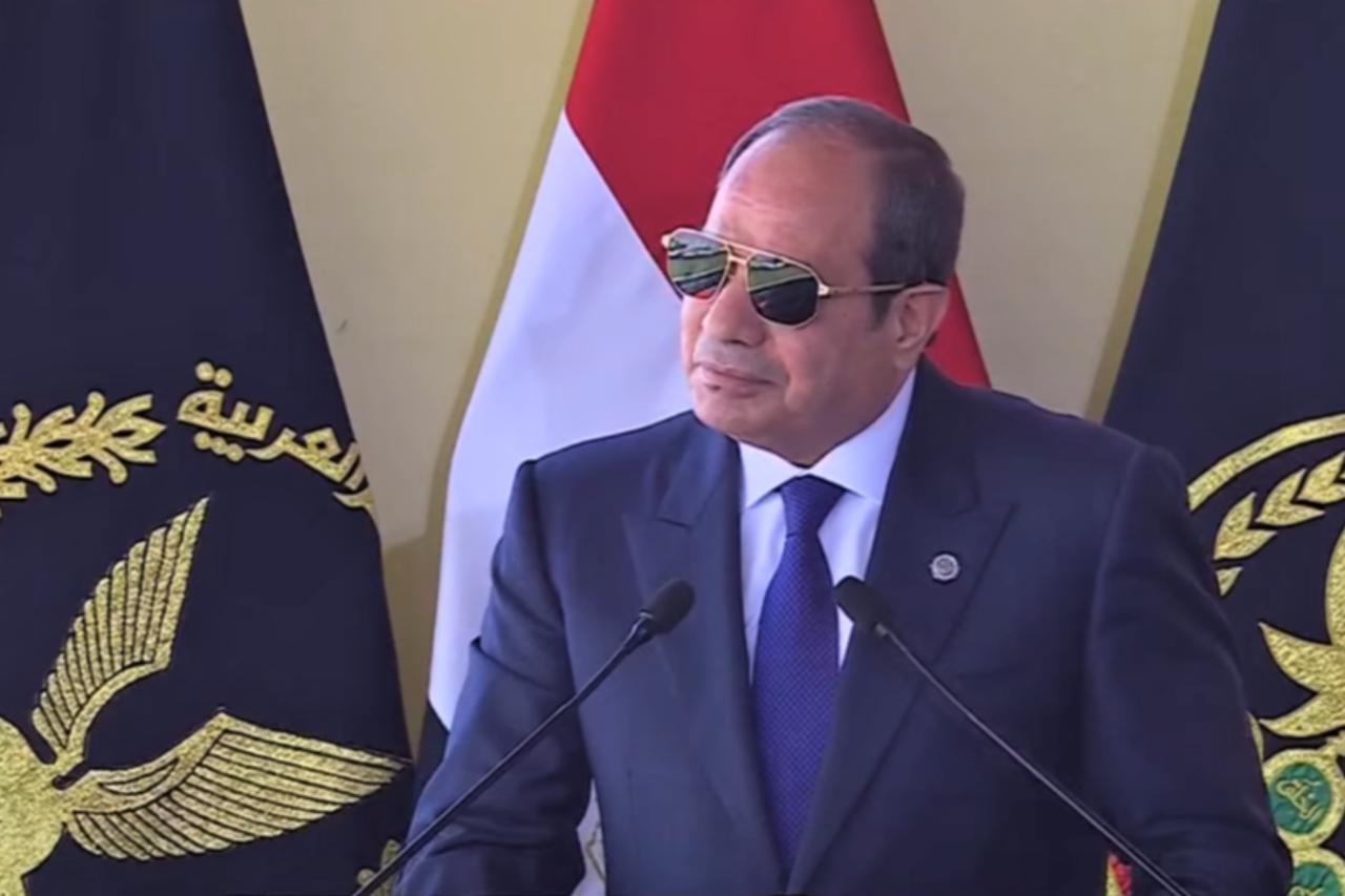 President Abdel Fattah El-Sisi Speech at the Graduation Ceremony of a New Class of Police Academy Students , October 8, 2025. ( Photo via Youtube / @Sada Elbalad )