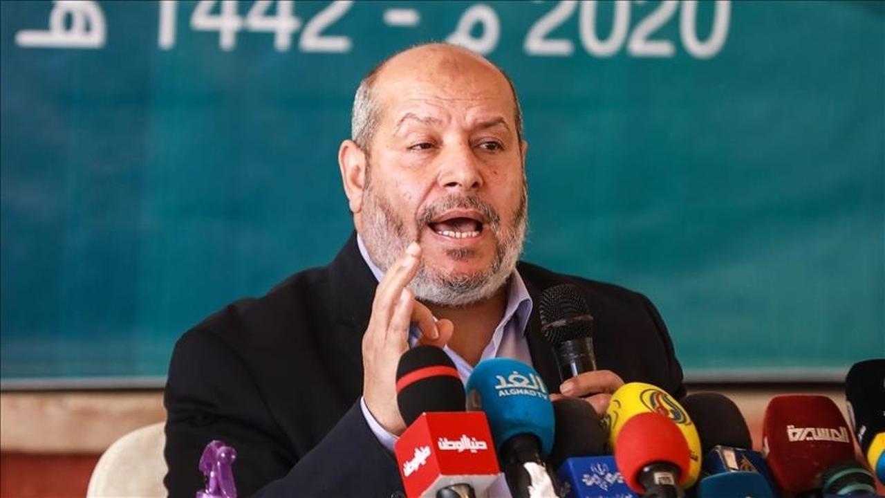 Senior Hamas official Khalil al-Hayya speaks during a meeting held under the name of 'National Developments' in Gaza city, Gaza on December 1, 2020.(AA Photo )