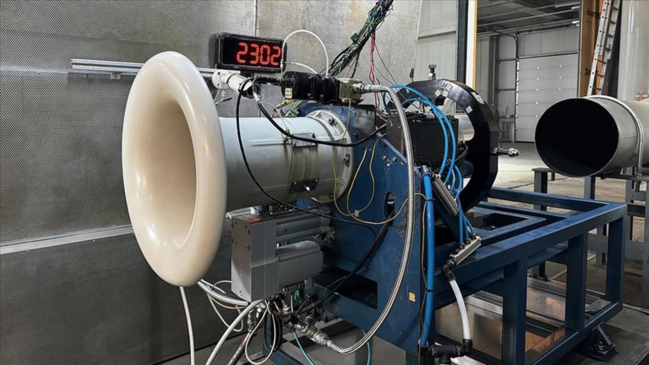 Turkish jet engine maker Kale Group's engine during testing. (AA Photo)