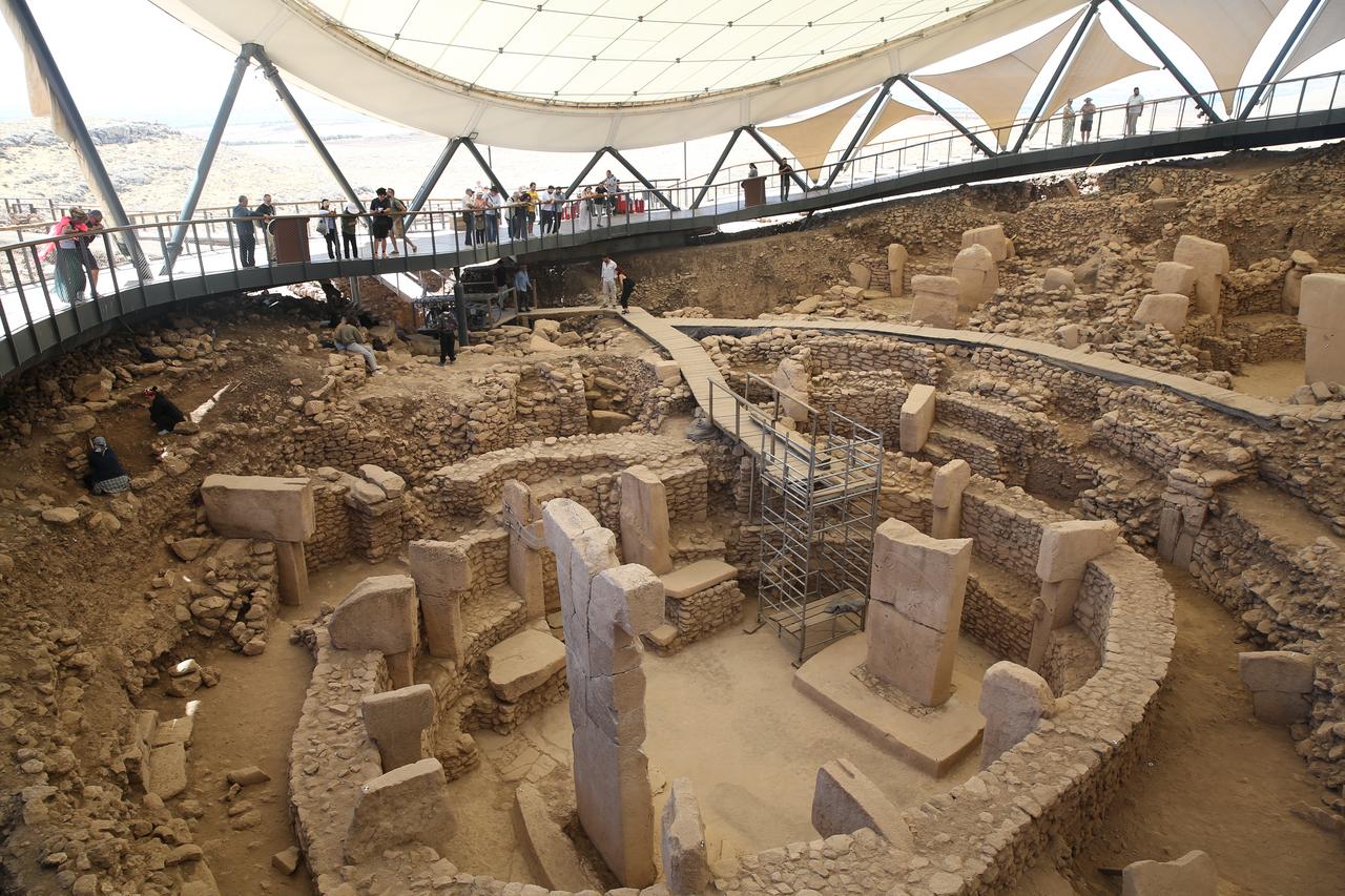 A view of Gobeklitepe, a UNESCO World Heritage site, as excavation team concludes this season's excavation and restoration works in Sanliurfa, Türkiye, Oct. 2, 2025. (AA Photo)