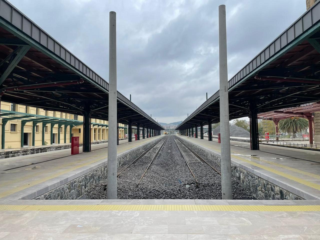 A view of the restored railway platforms at Haydarpasa Station in Istanbul, Türkiye, Oct. 9, 2025. (Photo by Koray Erdogan/Türkiye Today)