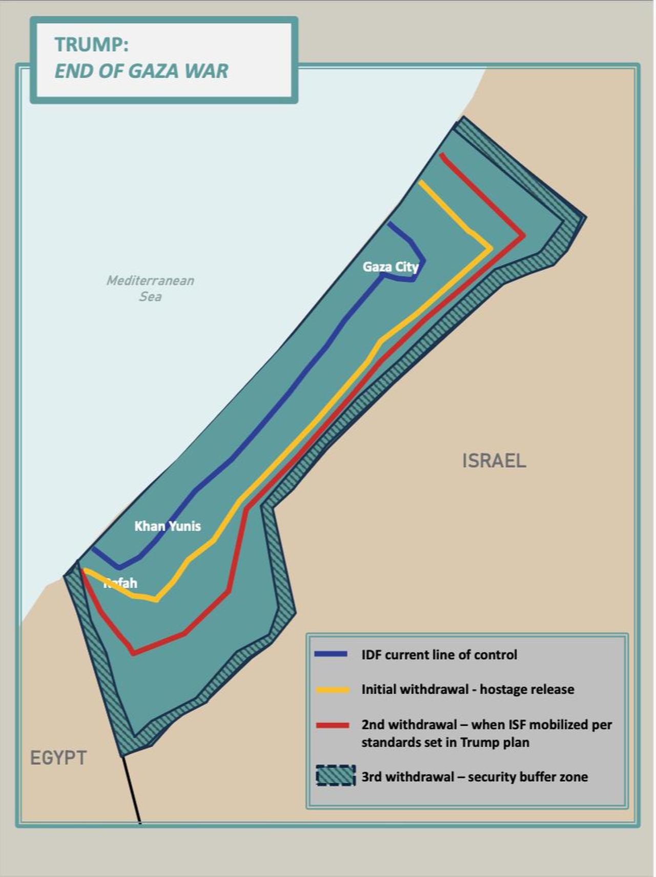 A map said to outline the phases of the agreement. (via X)