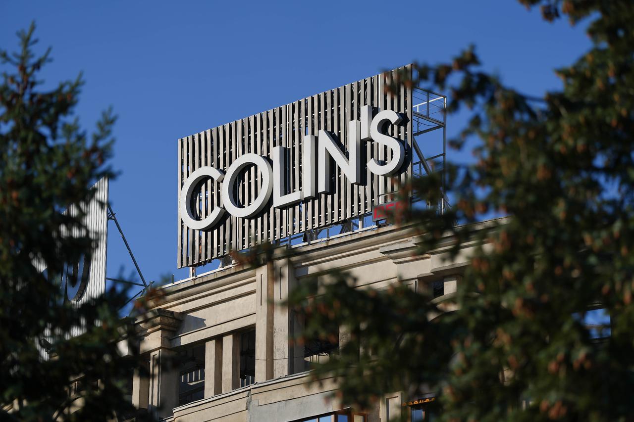 Colin’s logo seen atop a building in Bucharest, Romania, September 2022. (Adobe Stock Photo)