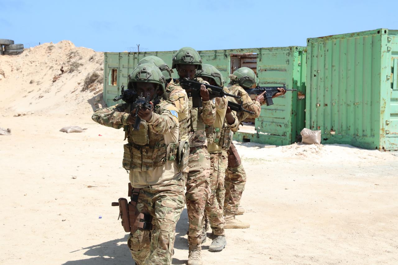 Somali soldiers are seen during military training at the TURKSOM Military Training Base in Mogadishu, Somalia, on August 25, 2025. (AA Photo)