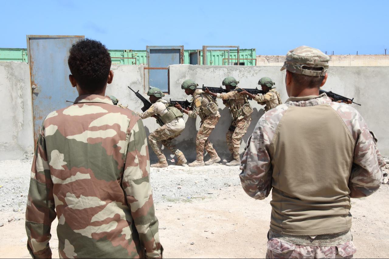 Somali soldiers are seen during military training at the TURKSOM Military Training Base in Mogadishu, Somalia, on August 25, 2025. (AA Photo)