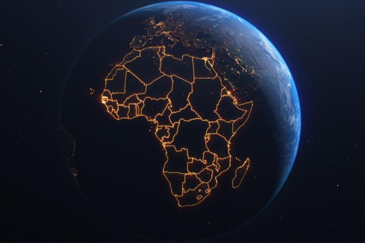 An illustration shows outline of African countries from space, accessed August 22, 2025. (Adobe Stock Photo)