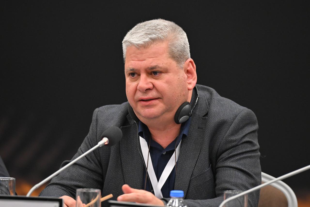 Huseyin Zeybek, an MP in Greece speaks during the ADF Round titled The role of parliaments in promoting peace and development as part of the Antalya Diplomacy Forum (ADF) at NEST Congress and Exhibition Center in Antalya, Türkiye on March 02, 2024. (AA Photo)